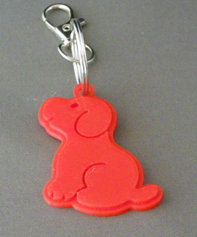 (image for) 3D Prints - Hond Sleutelhanger 12 - Rood (Red)