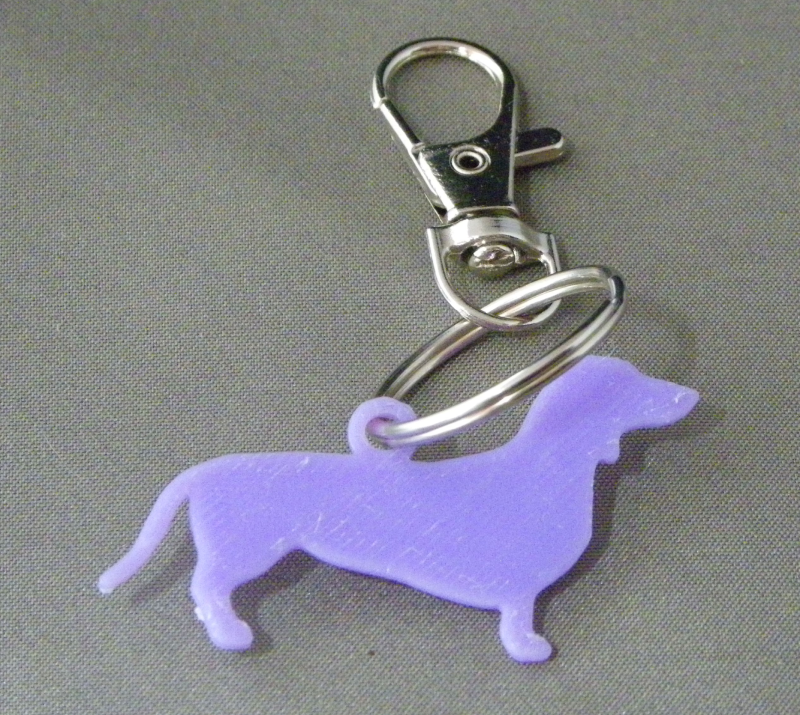(image for) 3D Prints - Hond Sleutelhanger 13 - Paars (Purple)