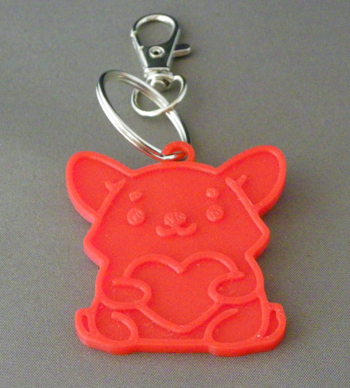 (image for) 3D Prints - Hond Sleutelhanger 14 - Rood (Red)