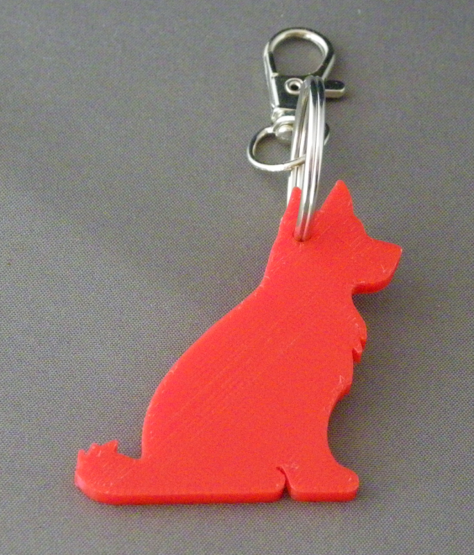 (image for) 3D Prints - Hond Sleutelhanger 18 - Rood (Red)