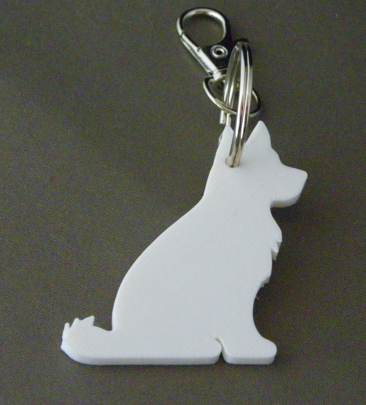(image for) 3D Prints - Hond Sleutelhanger 18 - Wit (White)