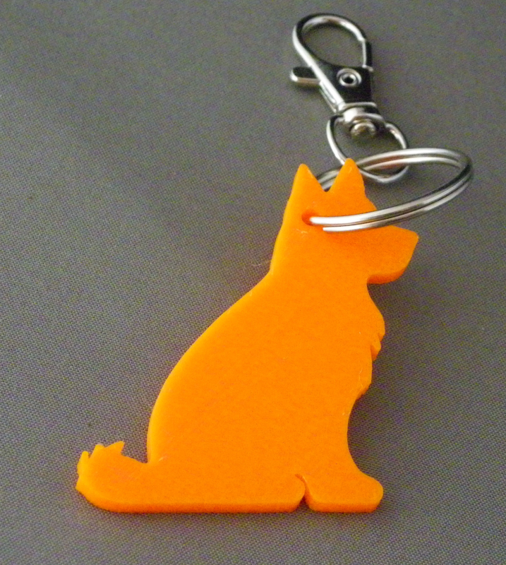 (image for) 3D Prints - Hond Sleutelhanger 18 - Zonnig Oranje (Sunny Orange)