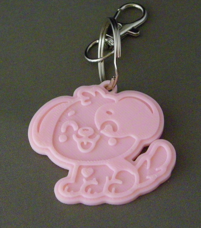 (image for) 3D Prints - Hond Sleutelhanger 2 - Kersenroze (Sakura Pink)