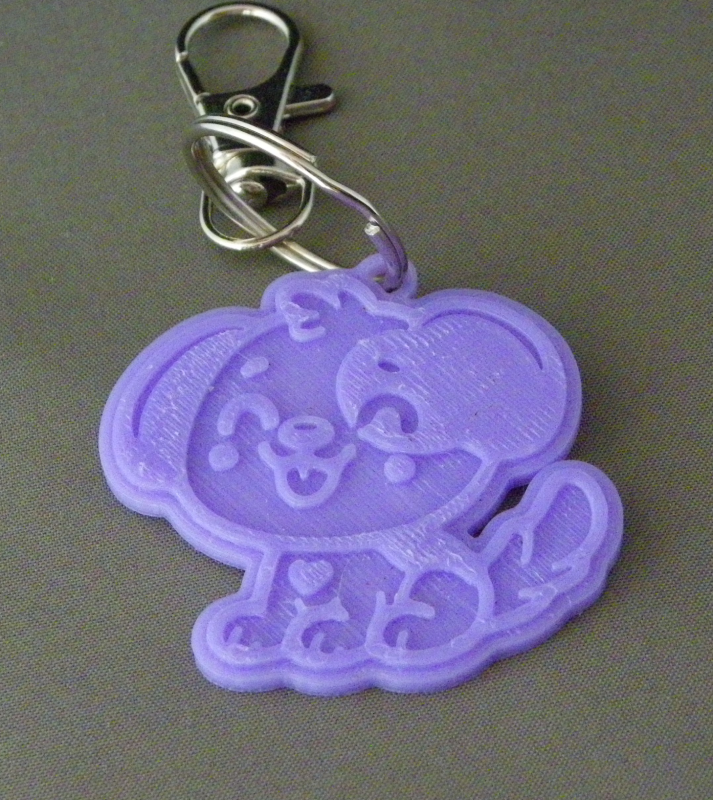 (image for) 3D Prints - Hond Sleutelhanger 2 - Paars (Purple)
