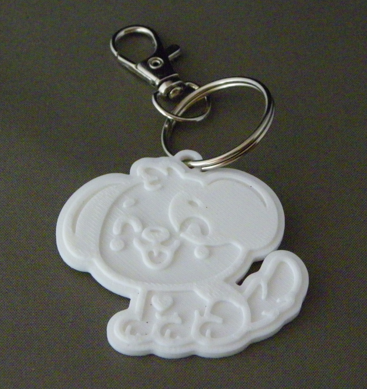 (image for) 3D Prints - Hond Sleutelhanger 2 - Wit (White)