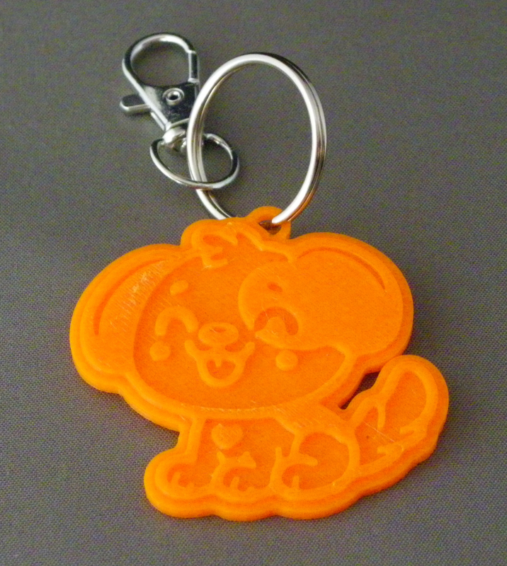 (image for) 3D Prints - Hond Sleutelhanger 2 - Zonnig Oranje (Sunny Orange)