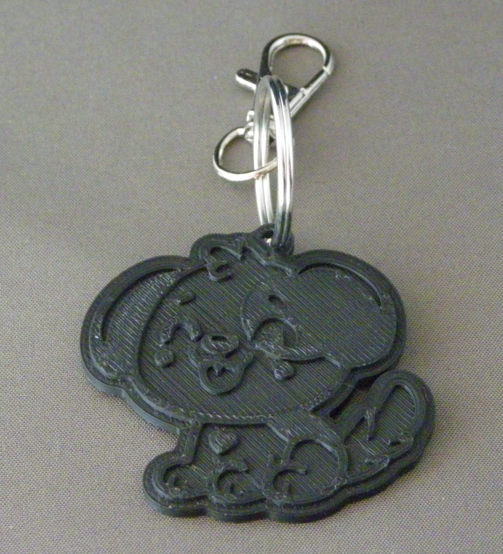 (image for) 3D Prints - Hond Sleutelhanger 2 - Zwart (Black)