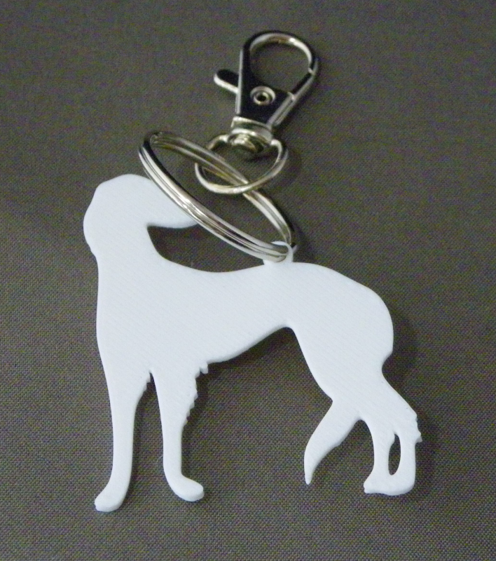 (image for) 3D Prints - Hond Sleutelhanger 21 - Wit (White)