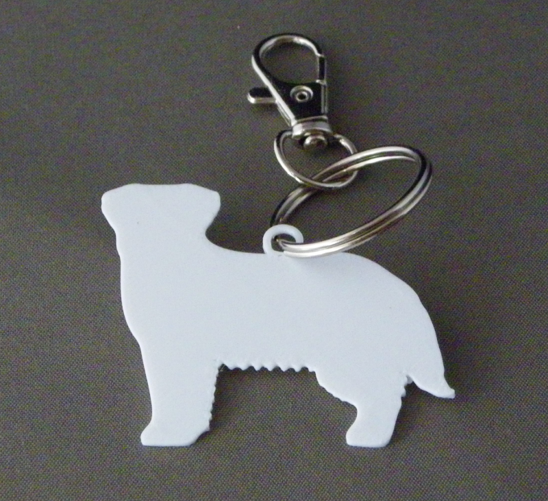 (image for) 3D Prints - Hond Sleutelhanger 23 - Wit (White)