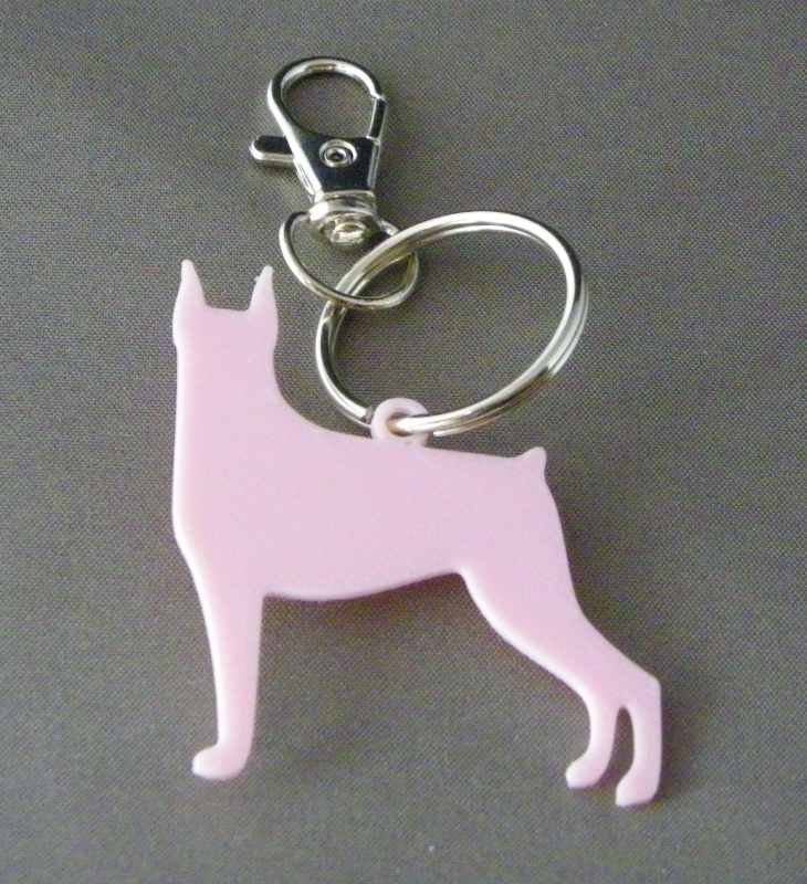 (image for) 3D Prints - Hond Sleutelhanger 26 - Kersenroze (Sakura Pink)
