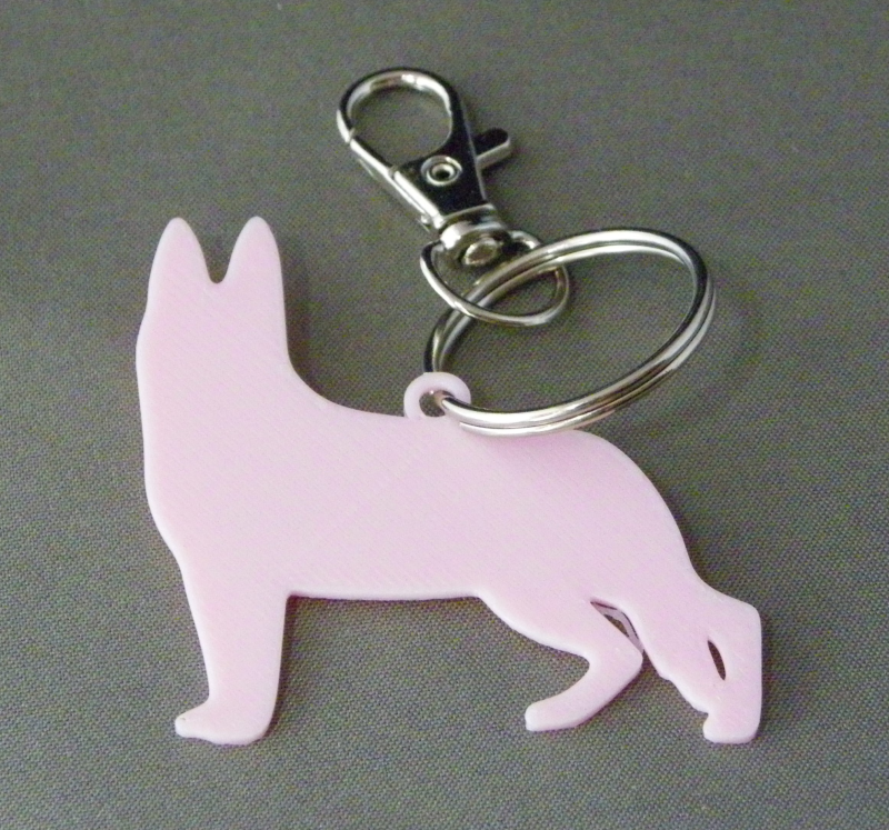 (image for) 3D Prints - Hond Sleutelhanger 27 - Kersenroze (Sakura Pink)