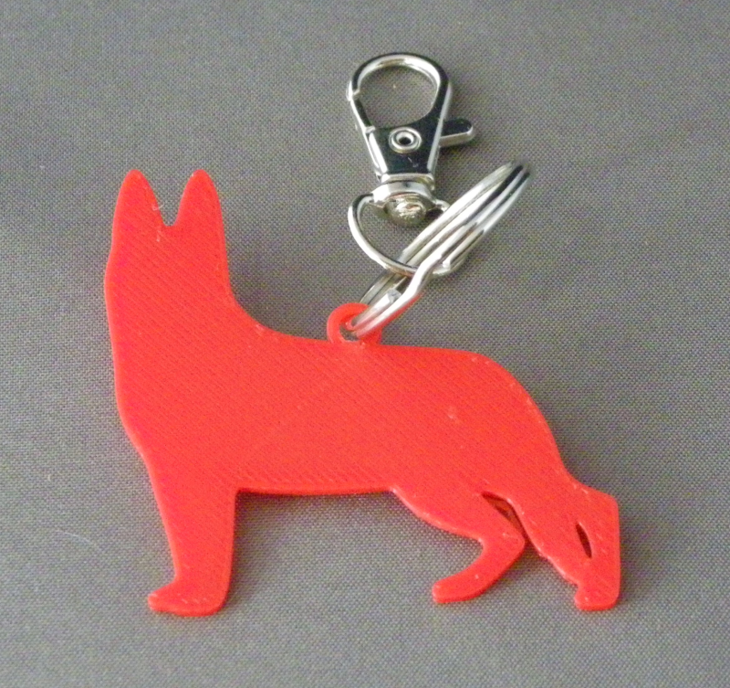 (image for) 3D Prints - Hond Sleutelhanger 27 - Rood (Red)