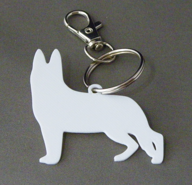 (image for) 3D Prints - Hond Sleutelhanger 27 - Wit (White)