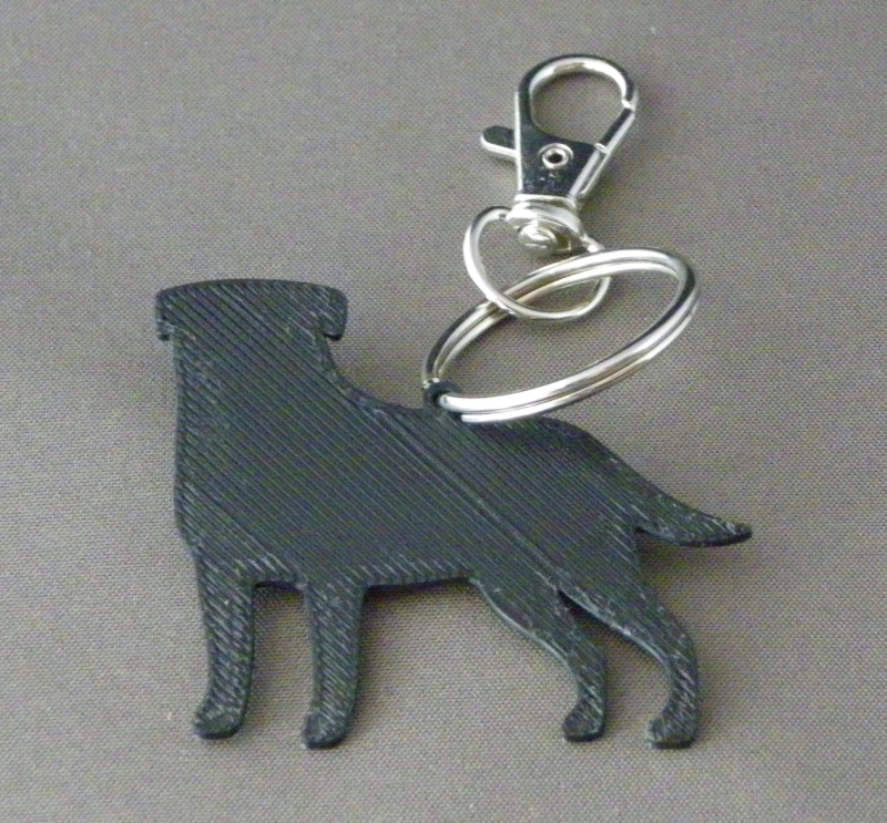 (image for) 3D Prints - Hond Sleutelhanger 28 - Zwart (Black)