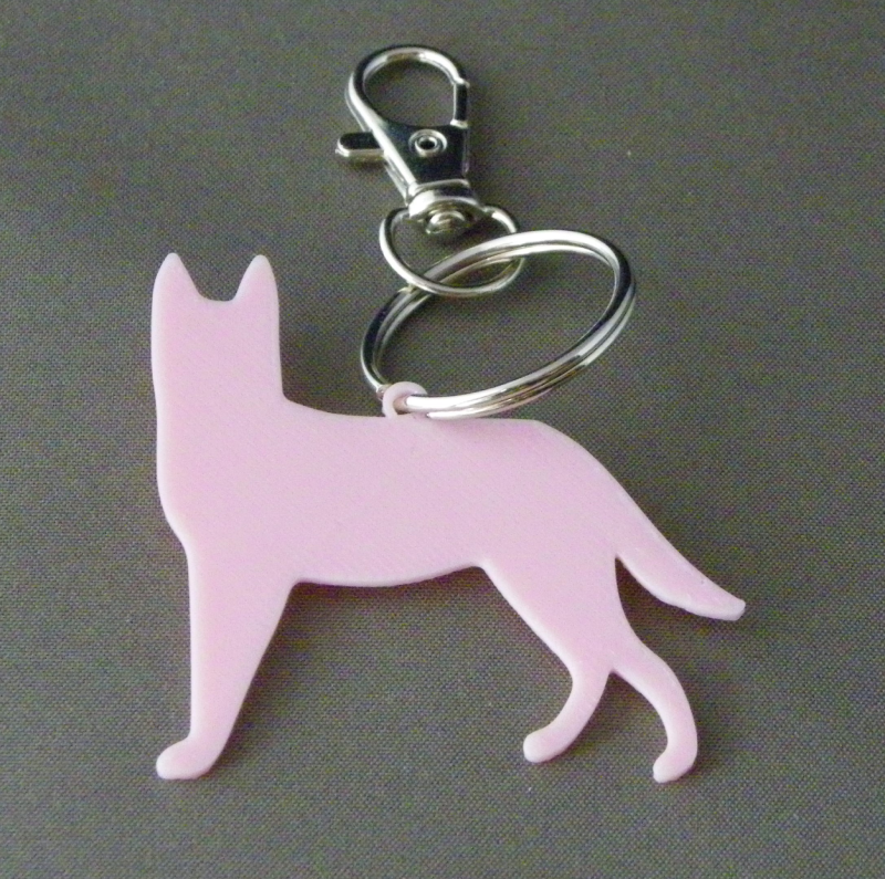 (image for) 3D Prints - Hond Sleutelhanger 29 - Kersenroze (Sakura Pink)