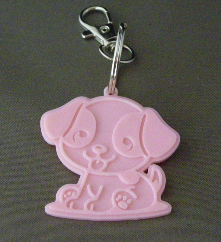 (image for) 3D Prints - Hond Sleutelhanger 3 - Kersenroze (Sakura Pink)