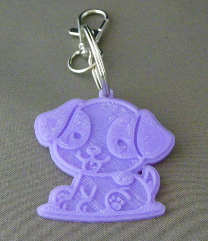 (image for) 3D Prints - Hond Sleutelhanger 3 - Paars (Purple)