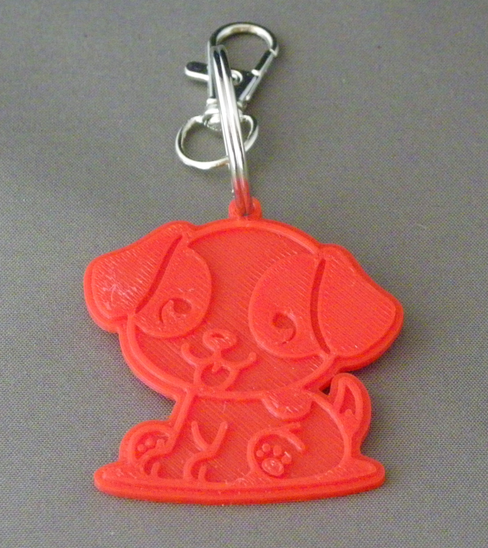 (image for) 3D Prints - Hond Sleutelhanger 3 - Rood (Red)