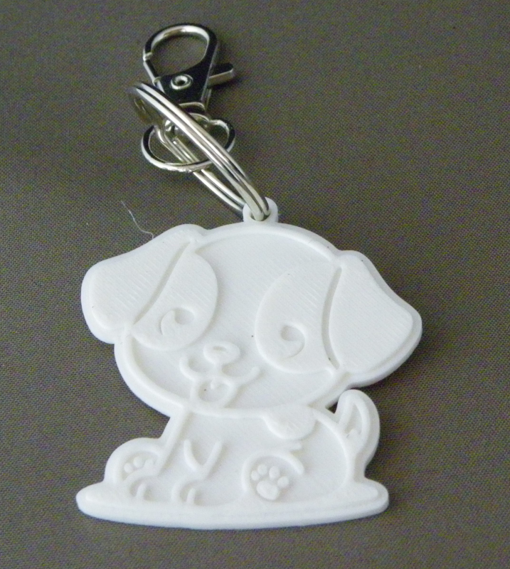 (image for) 3D Prints - Hond Sleutelhanger 3 - Wit (White)
