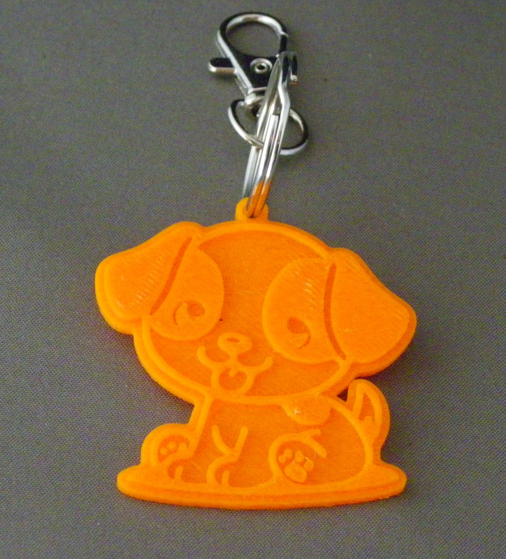 (image for) 3D Prints - Hond Sleutelhanger 3 - Zonnig Oranje (Sunny Orange)