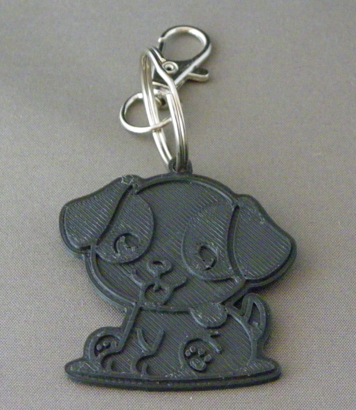 (image for) 3D Prints - Hond Sleutelhanger 3 - Zwart (Black)