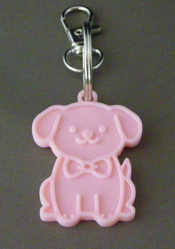 (image for) 3D Prints - Hond Sleutelhanger 30 - Kersenroze (Sakura Pink)