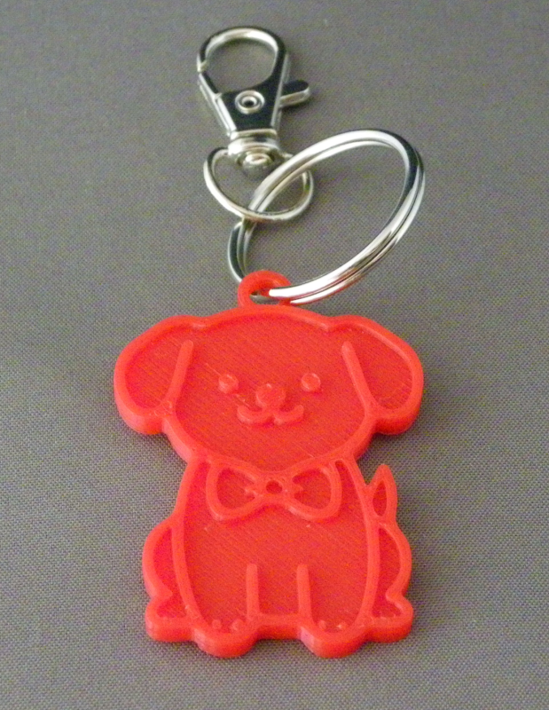 (image for) 3D Prints - Hond Sleutelhanger 30 - Rood (Red)