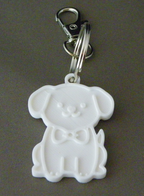 (image for) 3D Prints - Hond Sleutelhanger 30 - Wit (White)