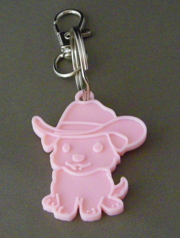 (image for) 3D Prints - Hond Sleutelhanger 31 - Kersenroze (Sakura Pink)