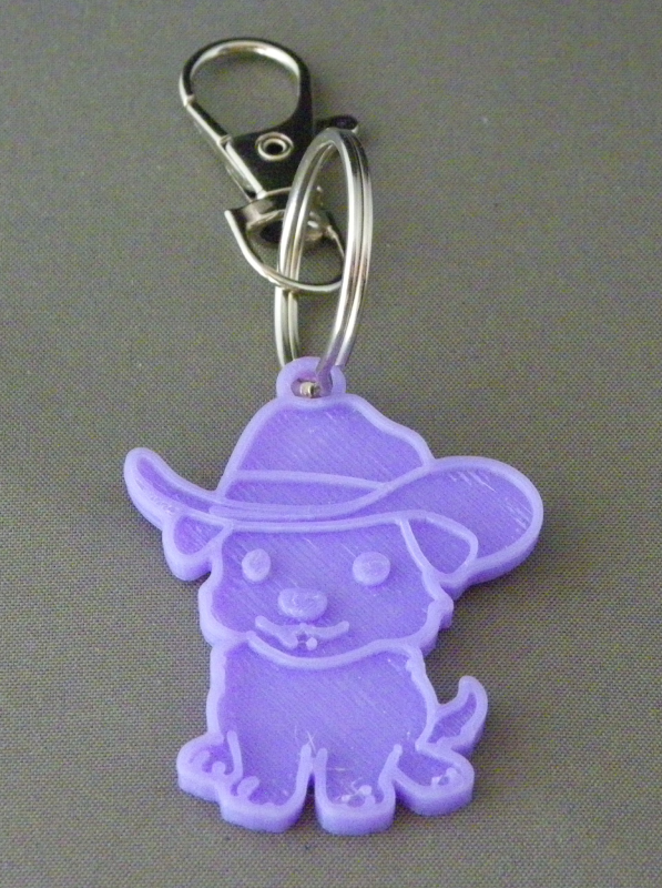 (image for) 3D Prints - Hond Sleutelhanger 31 - Paars (Purple)