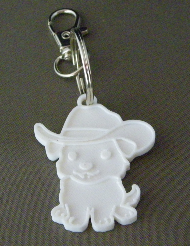 (image for) 3D Prints - Hond Sleutelhanger 31 - Wit (White)