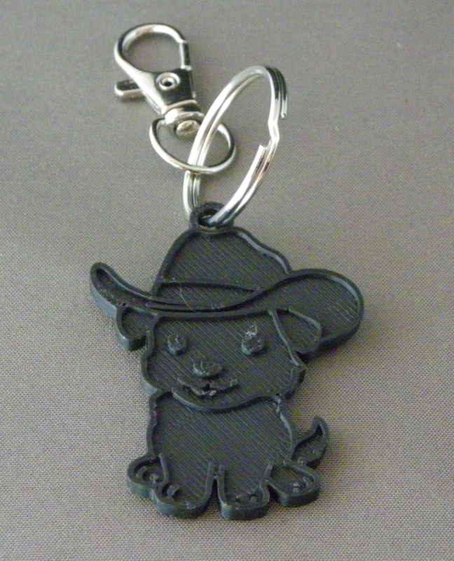 (image for) 3D Prints - Hond Sleutelhanger 31 - Zwart (Black)