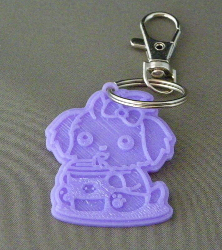 (image for) 3D Prints - Hond Sleutelhanger 4 - Paars (Purple)