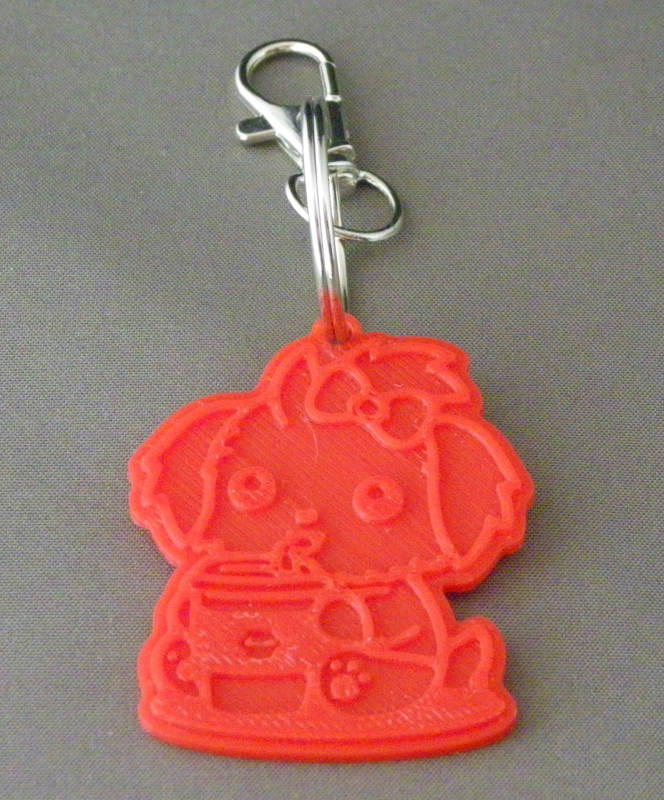 (image for) 3D Prints - Hond Sleutelhanger 4 - Rood (Red)