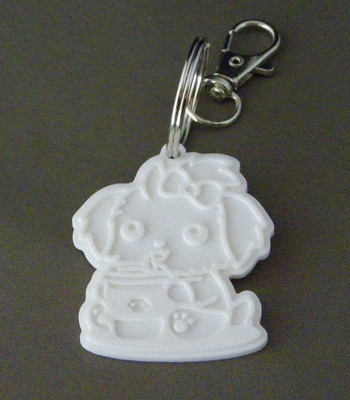(image for) 3D Prints - Hond Sleutelhanger 4 - Wit (White)