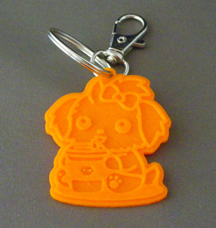 (image for) 3D Prints - Hond Sleutelhanger 4 - Zonnig Oranje (Sunny Orange)