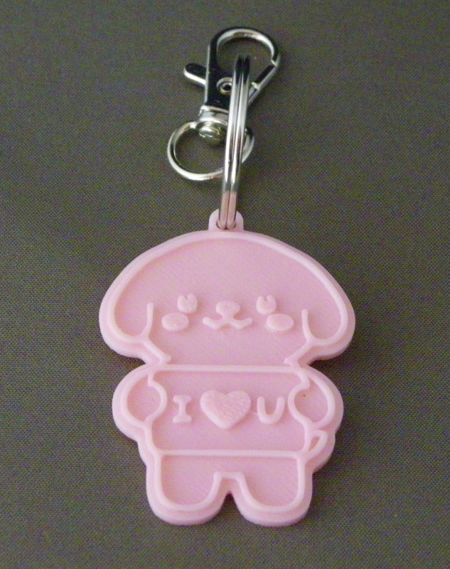 (image for) 3D Prints - Hond Sleutelhanger 5 - Kersenroze (Sakura Pink)