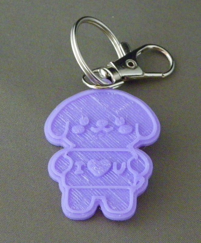 (image for) 3D Prints - Hond Sleutelhanger 5 - Paars (Purple)