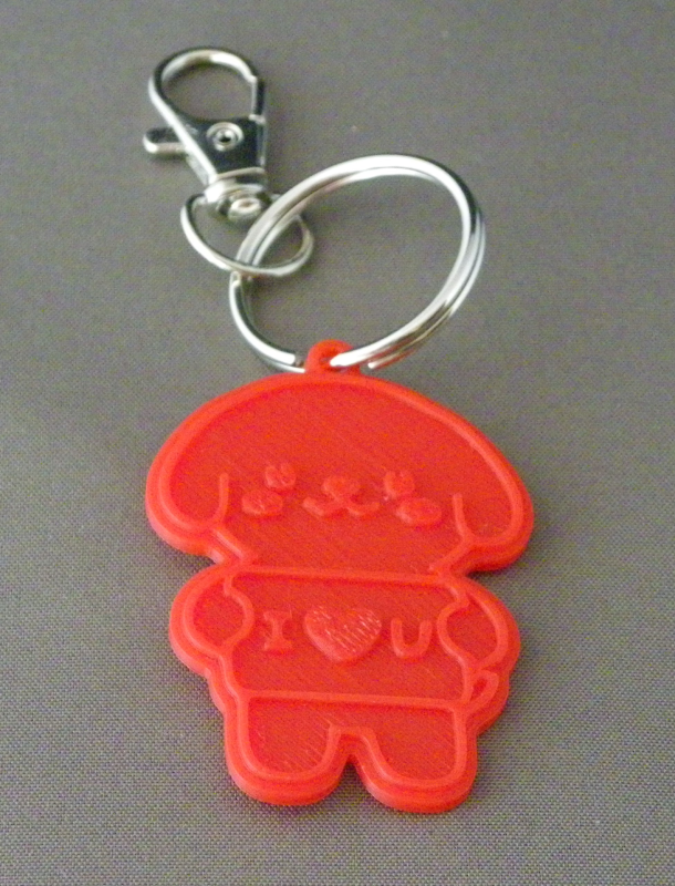 (image for) 3D Prints - Hond Sleutelhanger 5 - Rood (Red)