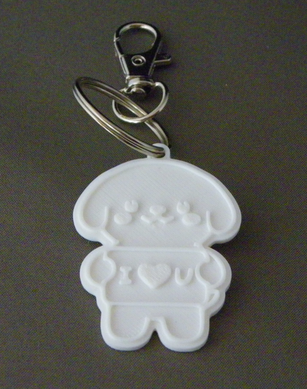 (image for) 3D Prints - Hond Sleutelhanger 5 - Wit (White)
