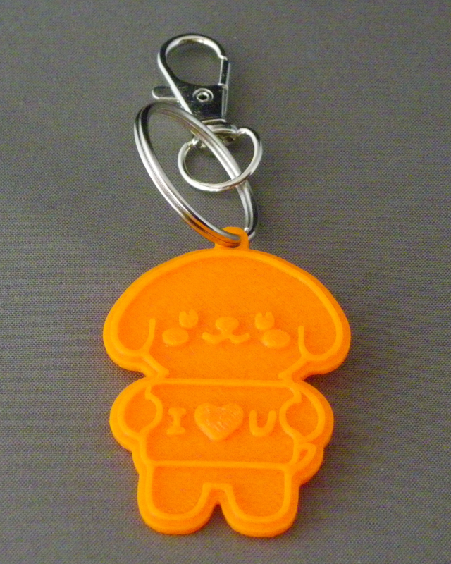 (image for) 3D Prints - Hond Sleutelhanger 5 - Zonnig Oranje (Sunny Orange)