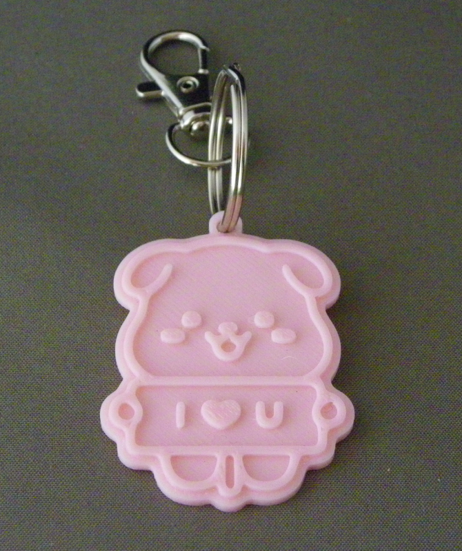 (image for) 3D Prints - Hond Sleutelhanger 6 - Kersenroze (Sakura Pink)