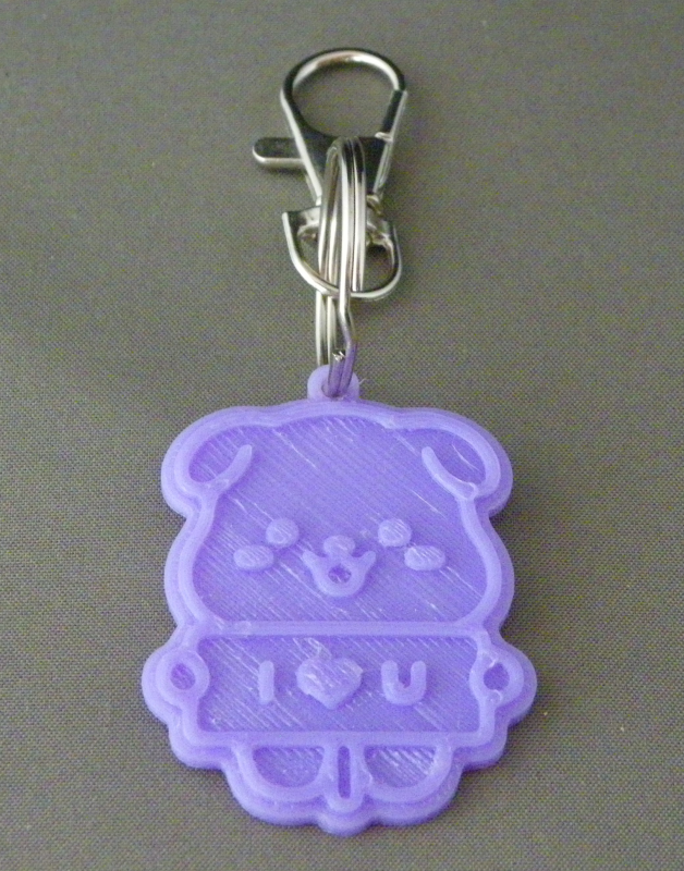 (image for) 3D Prints - Hond Sleutelhanger 6 - Paars (Purple)