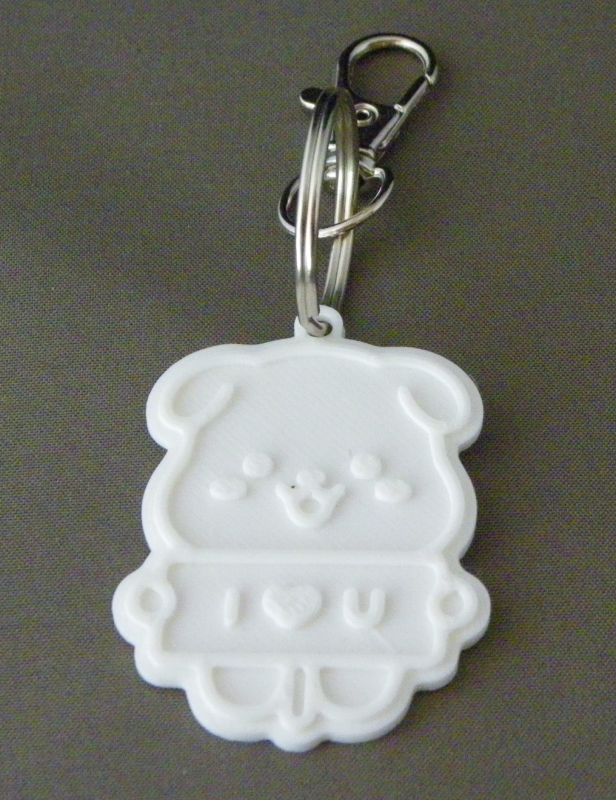 (image for) 3D Prints - Hond Sleutelhanger 6 - Wit (White)