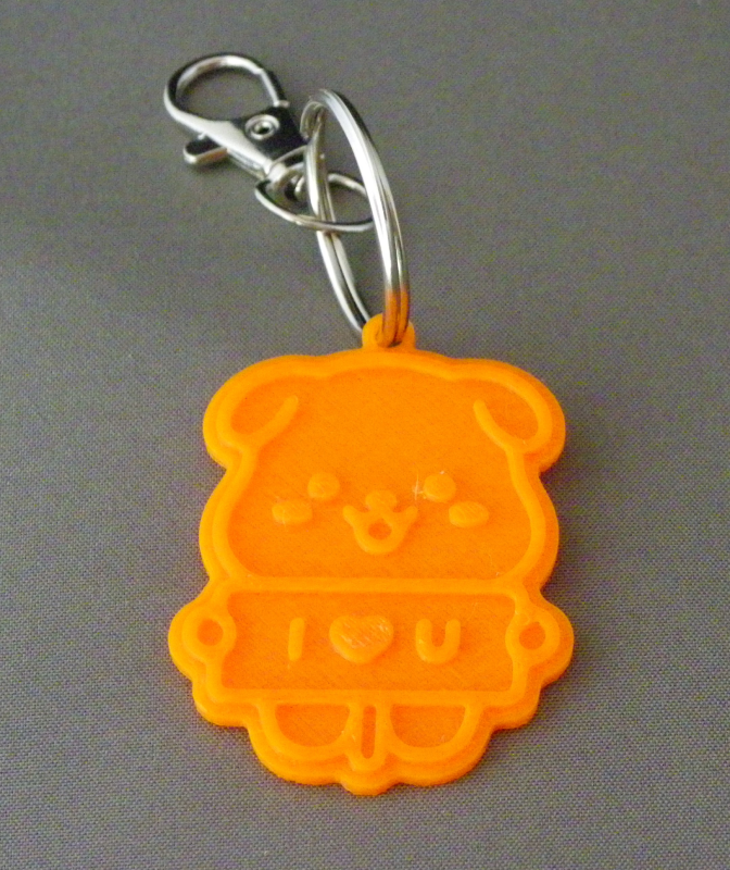 (image for) 3D Prints - Hond Sleutelhanger 6 - Zonnig Oranje (Sunny Orange)