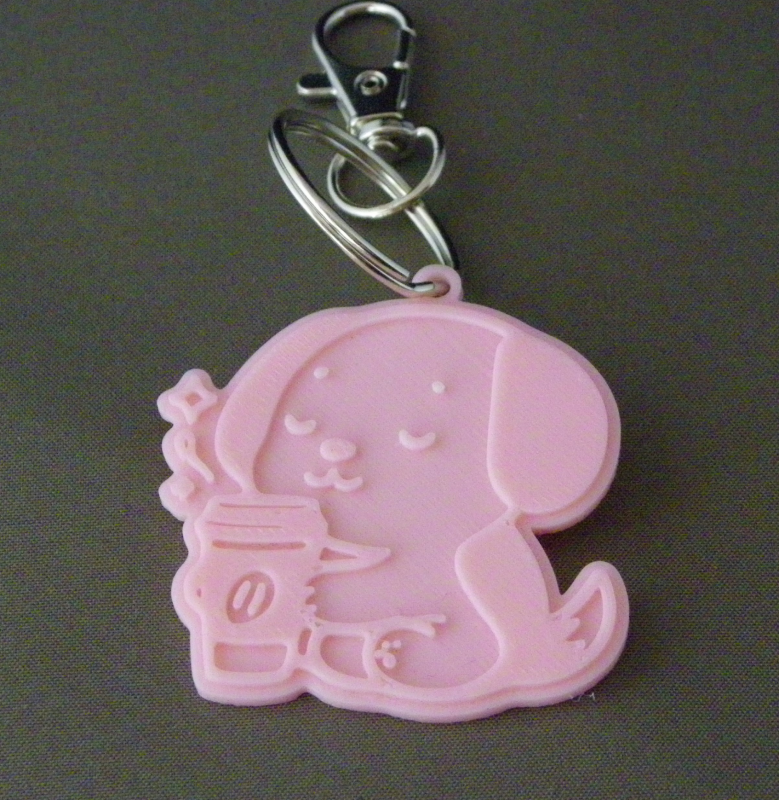 (image for) 3D Prints - Hond Sleutelhanger 7 - Kersenroze (Sakura Pink)