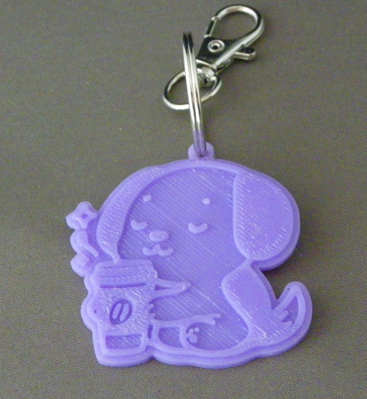 (image for) 3D Prints - Hond Sleutelhanger 7 - Paars (Purple)
