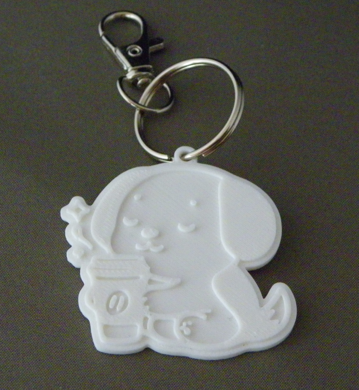 (image for) 3D Prints - Hond Sleutelhanger 7 - Wit (White)