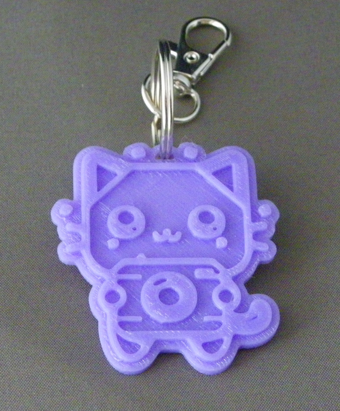 (image for) 3D Prints - Kat Sleutelhanger 10 - Paars (Purple)