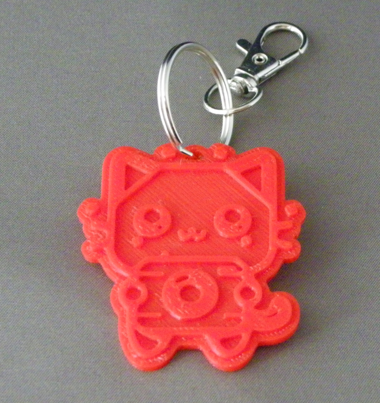 (image for) 3D Prints - Kat Sleutelhanger 10 - Rood (Red)